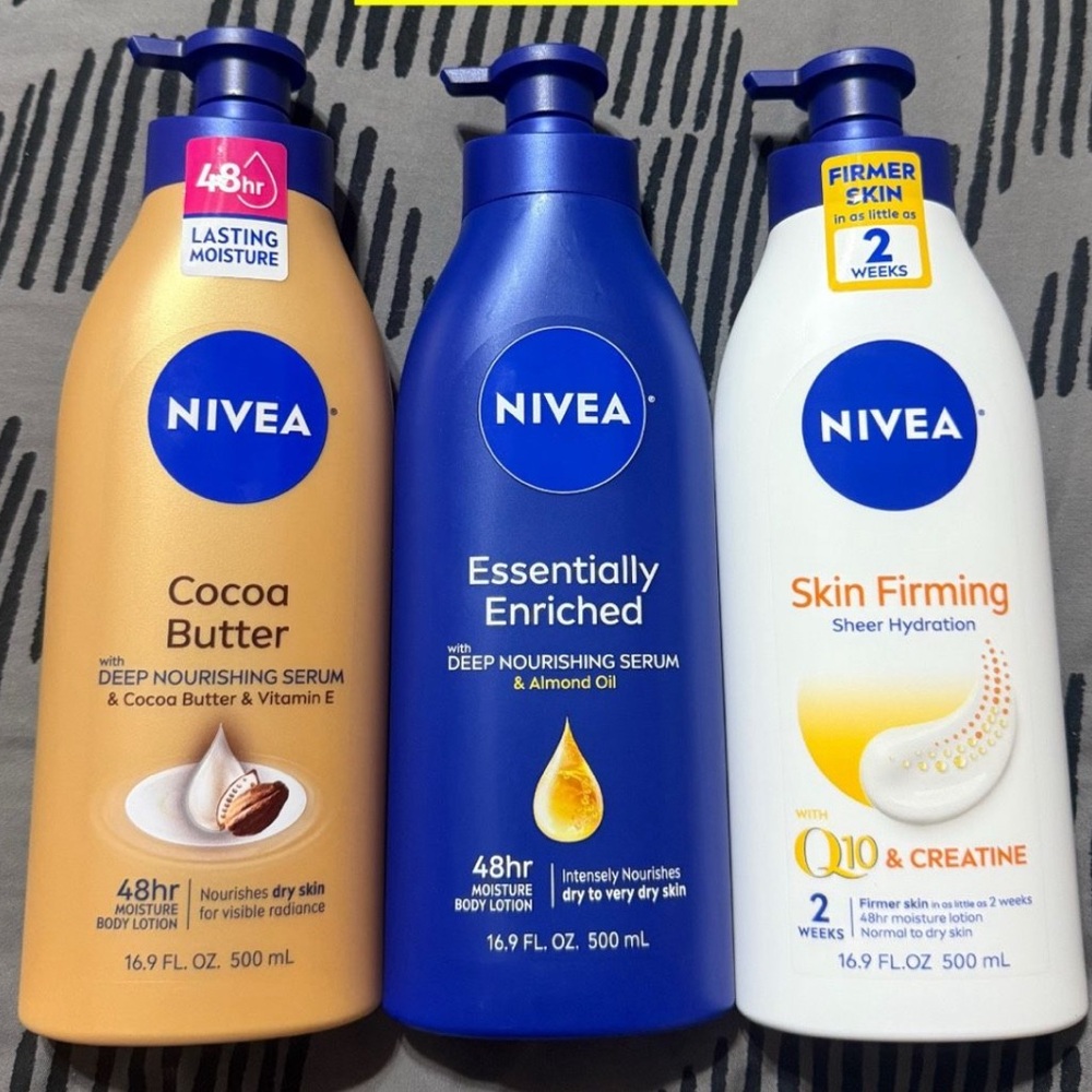 Nivea Body Lotion Set - Cocoa Butter, Essentially Enriched, Skin Firming
